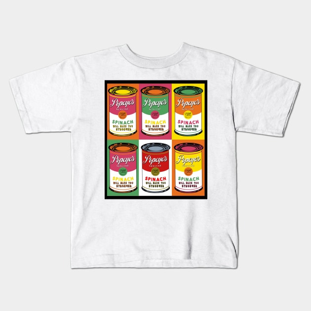 Popeyes can Pop Art Kids T-Shirt by absolemstudio